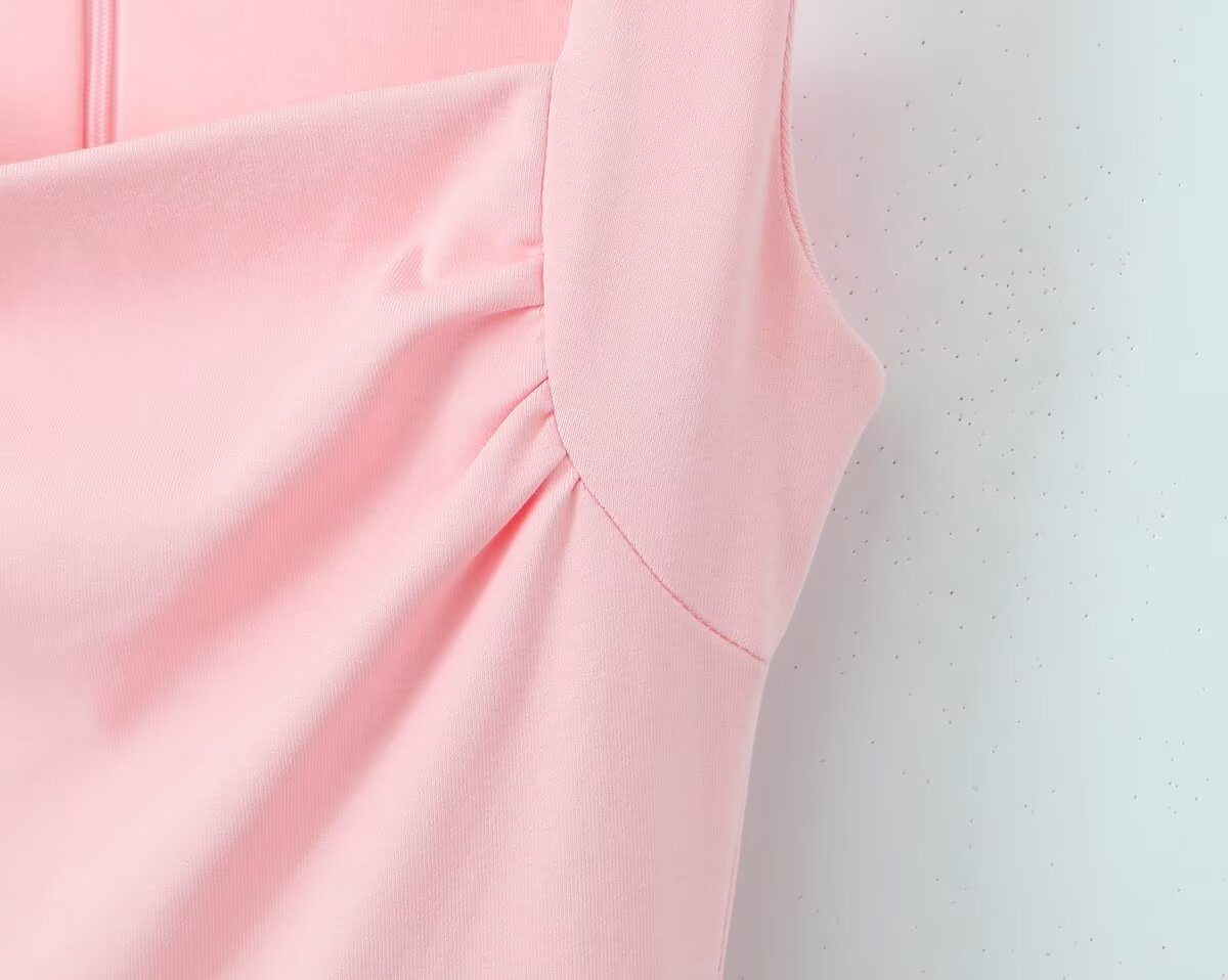 Square Neck Slimming Patchwork Puffy Dress