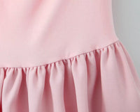 Square Neck Slimming Patchwork Puffy Dress