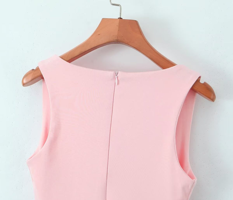 Square Neck Slimming Patchwork Puffy Dress