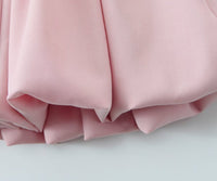 Square Neck Slimming Patchwork Puffy Dress
