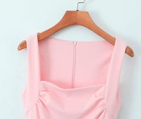 Square Neck Slimming Patchwork Puffy Dress