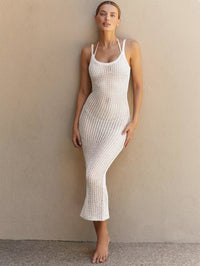 Beach Casual Solid Color Knit Camisole