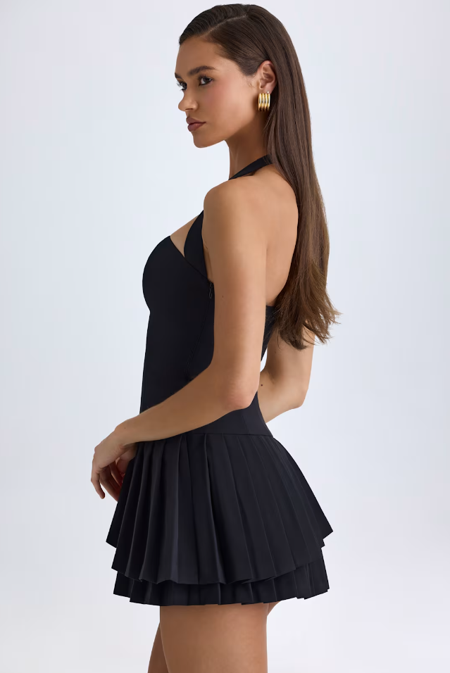 Sexy Halter Pleated Spring Dress