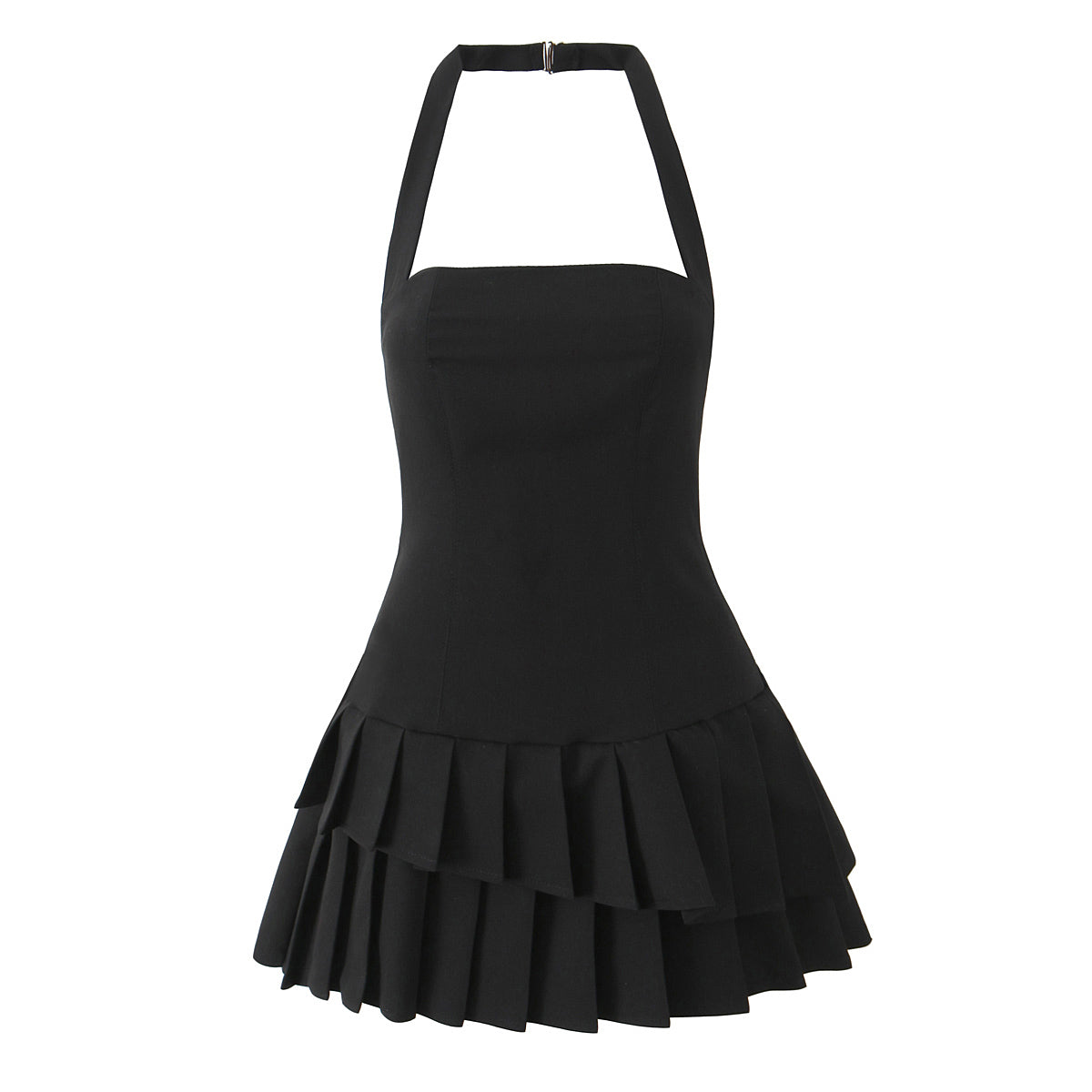 Sexy Halter Pleated Spring Dress