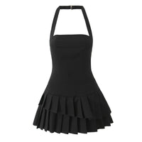 Sexy Halter Pleated Spring Dress