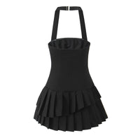 Sexy Halter Pleated Spring Dress