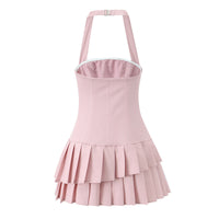 Sexy Halter Pleated Spring Dress