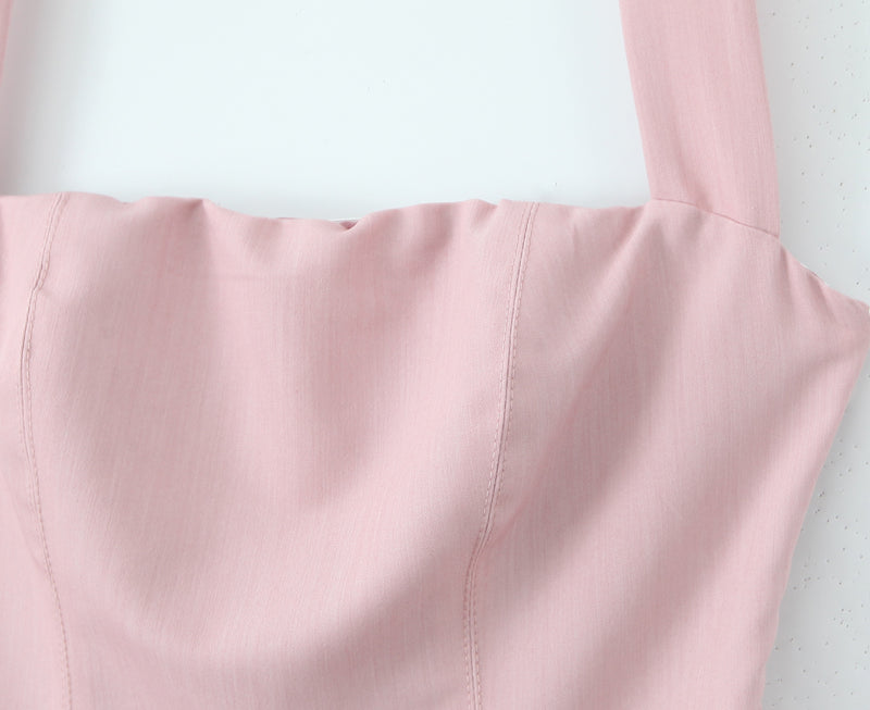 Sexy Halter Pleated Spring Dress