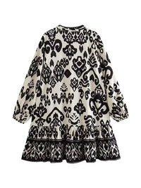 Polo Collar Long Sleeve Sweater Dress