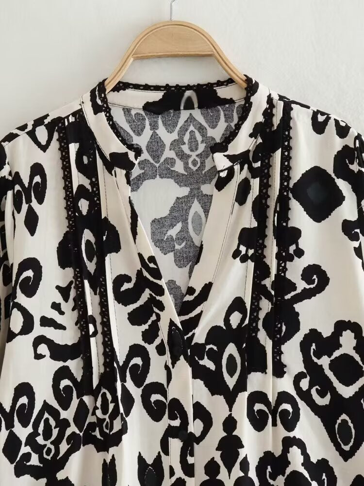 Polo Collar Long Sleeve Sweater Dress