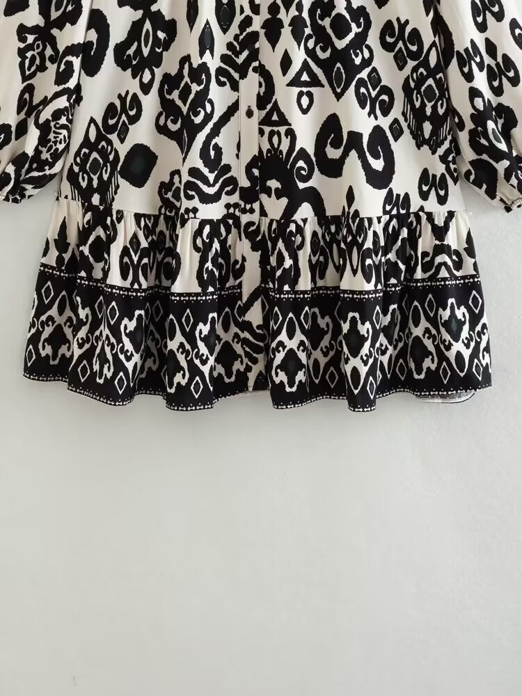 Polo Collar Long Sleeve Sweater Dress