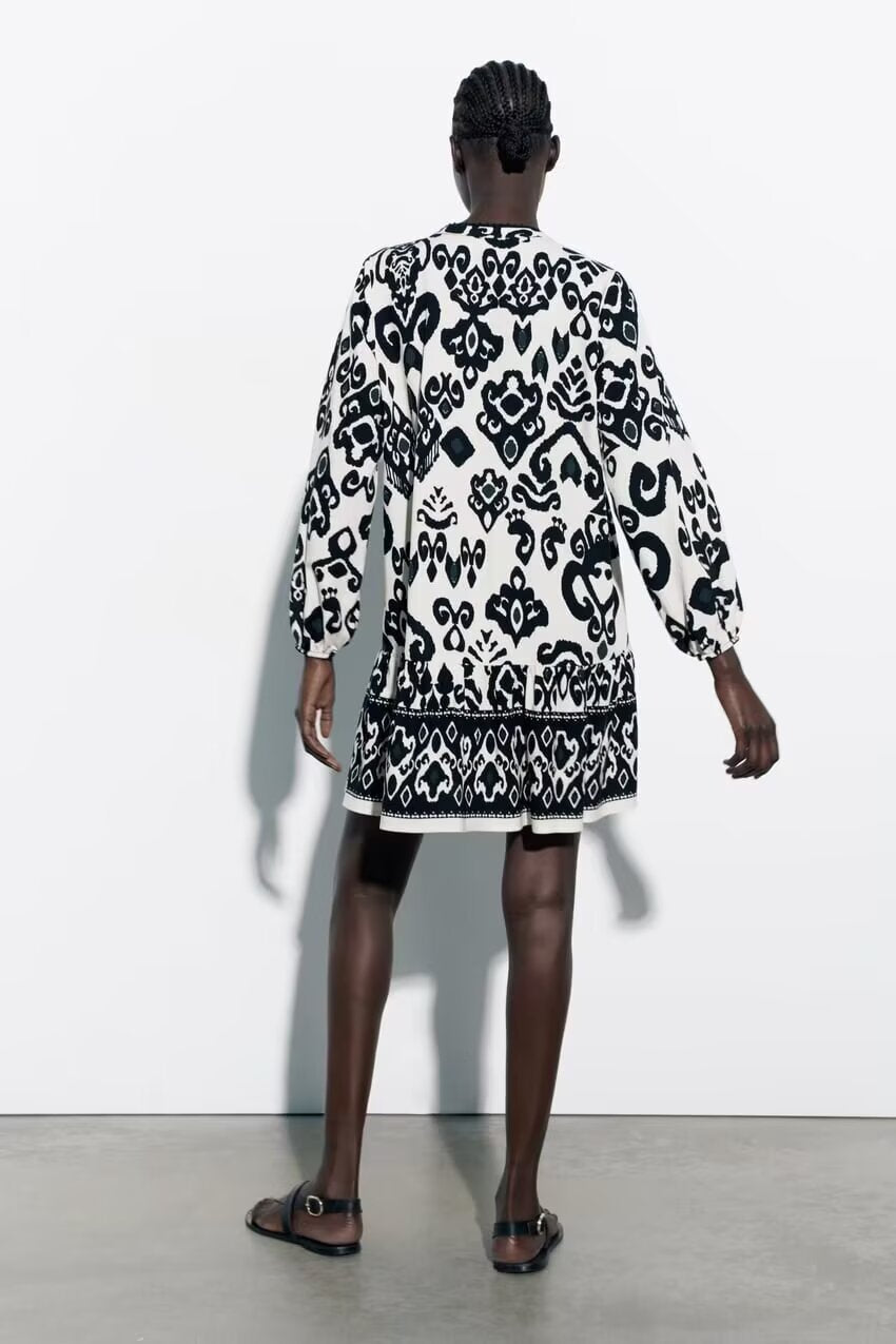 Polo Collar Long Sleeve Sweater Dress