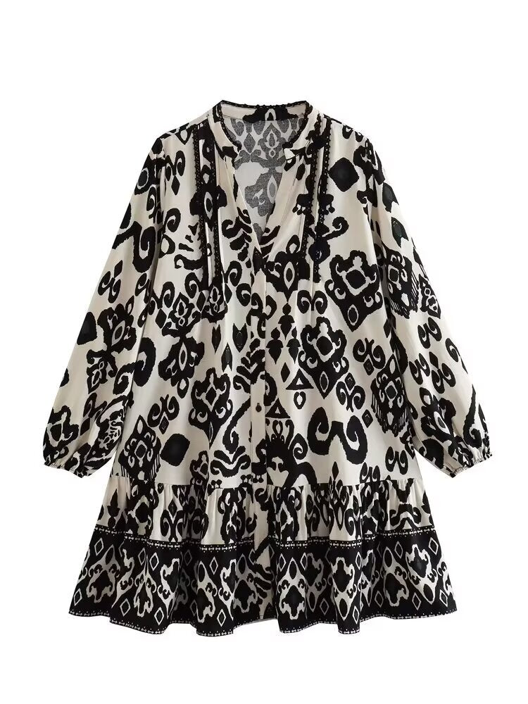 Polo Collar Long Sleeve Sweater Dress