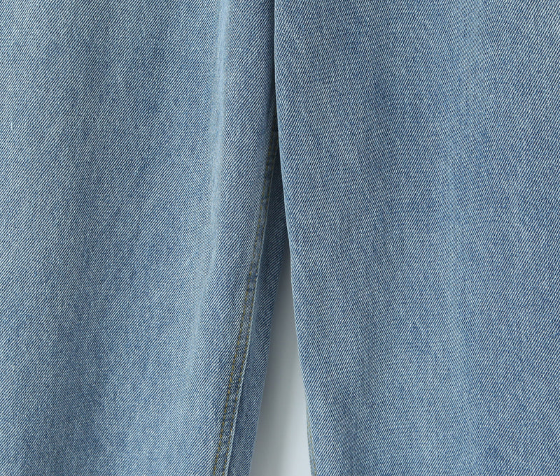 Women Spring Sexy Idle One-Breasted Washed Straight Loose Wide Leg Jeans