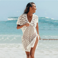 Knitted Hollow Out Cutout V-Neck cover-up