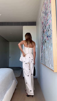 Polka Dot Tube Top &amp; Wide-Leg Pants Set