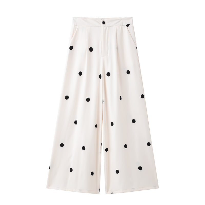 Polka Dot Tube Top &amp; Wide-Leg Pants Set
