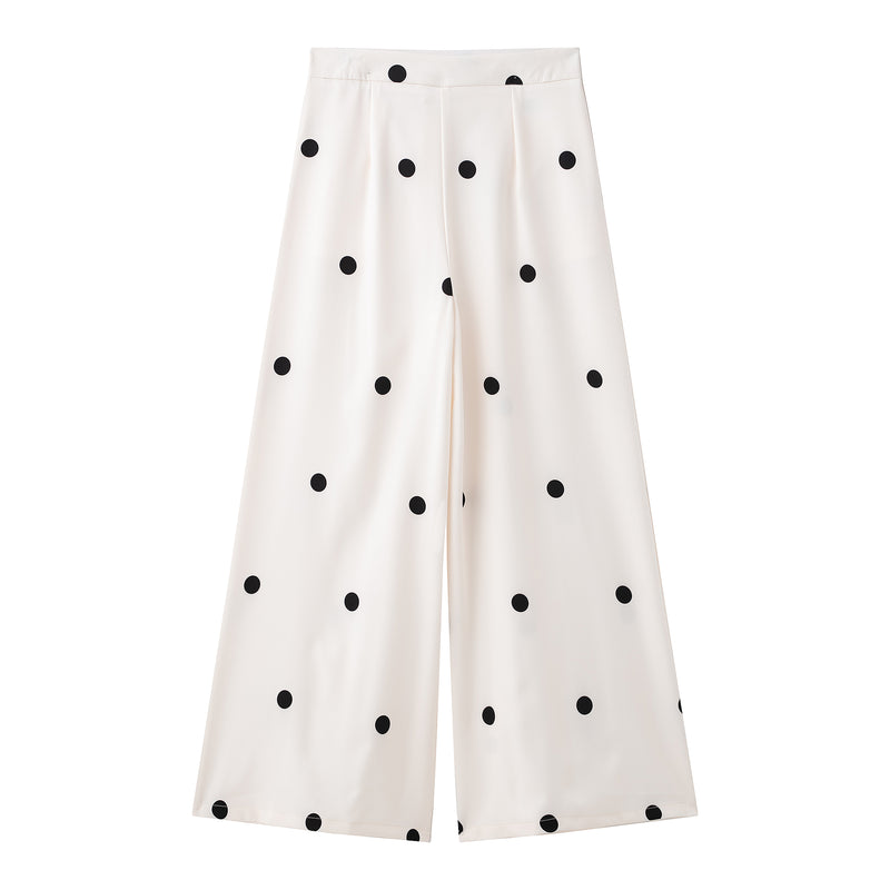 Polka Dot Tube Top &amp; Wide-Leg Pants Set