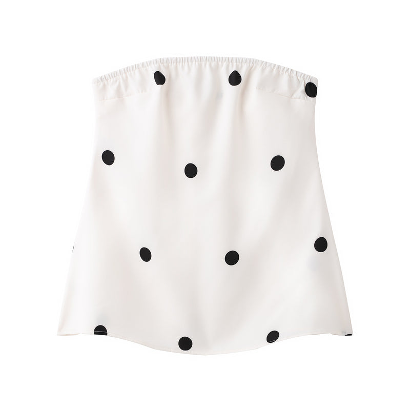 Polka Dot Tube Top &amp; Wide-Leg Pants Set
