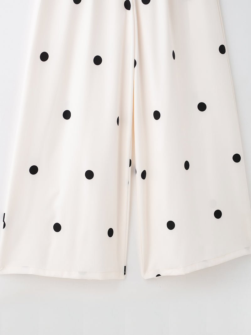 Polka Dot Tube Top &amp; Wide-Leg Pants Set