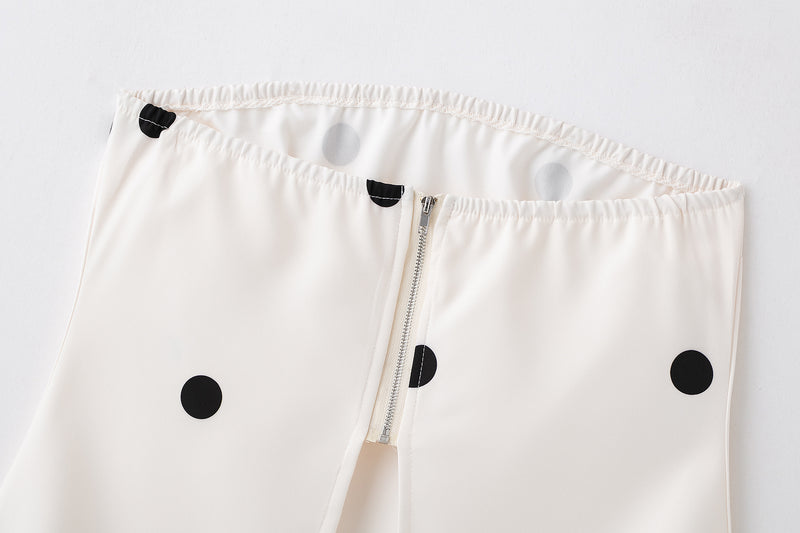 Polka Dot Tube Top &amp; Wide-Leg Pants Set