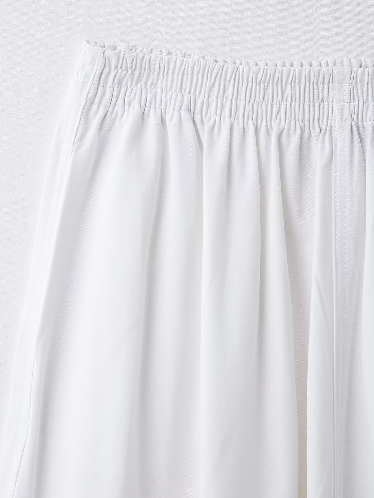 Pleated Wavy Poplin Tube Top and High-Waist Midi Skirt Set