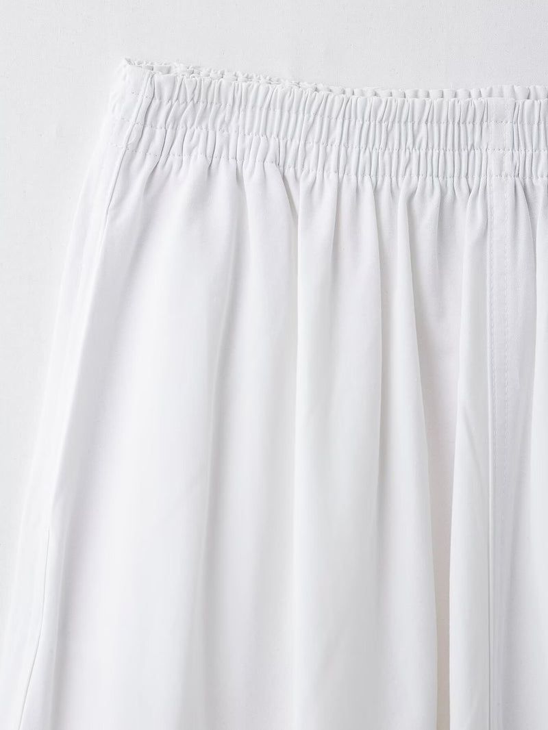 Pleated Wavy Poplin Tube Top and High-Waist Midi Skirt Set