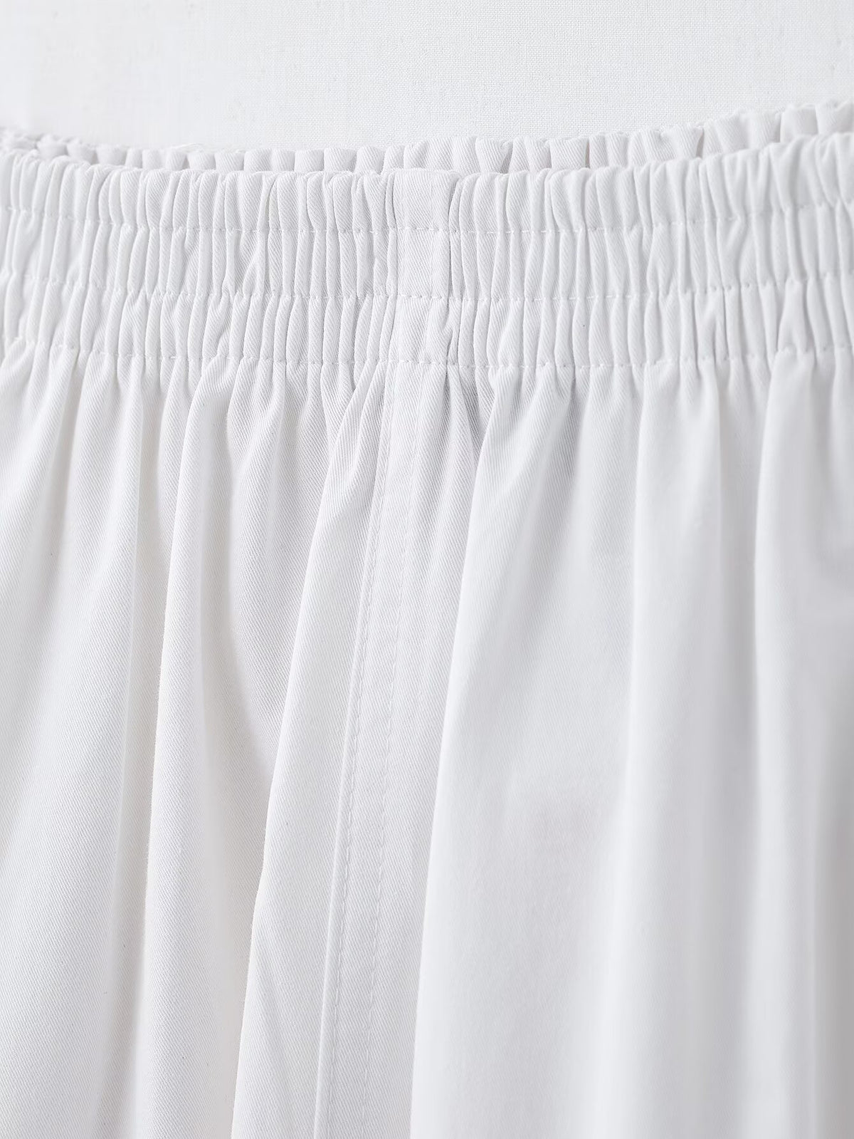 Pleated Wavy Poplin Tube Top and High-Waist Midi Skirt Set