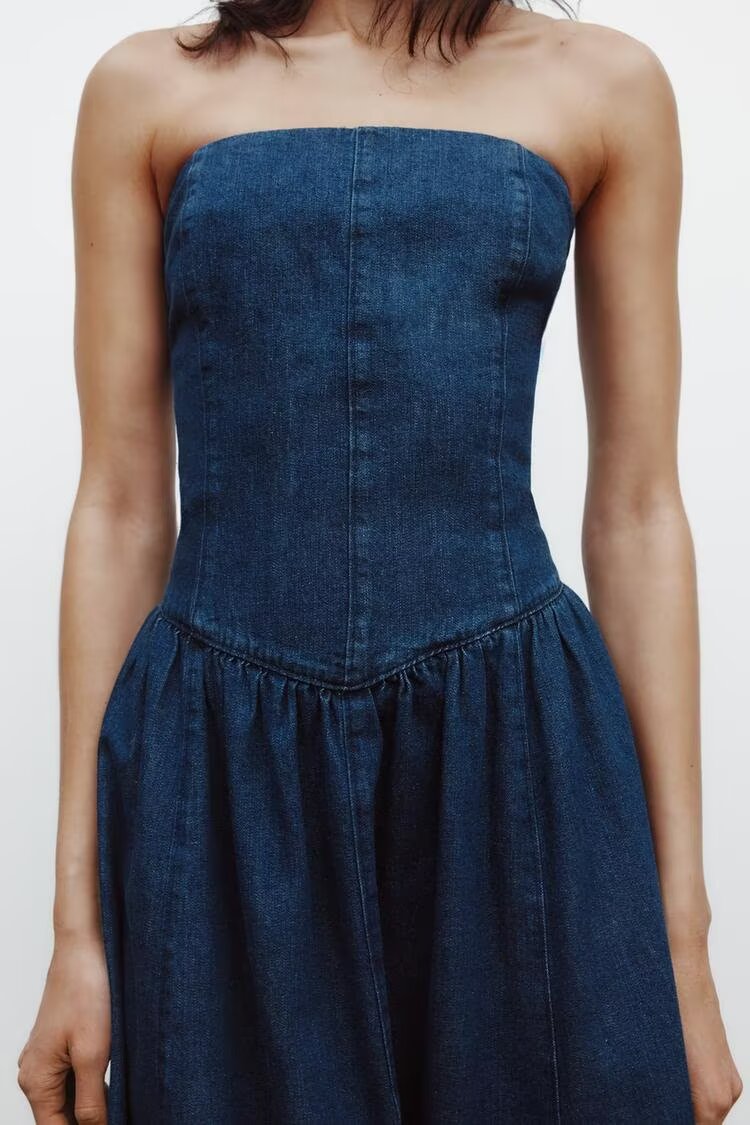 Spring Women's Midi Denim Dress