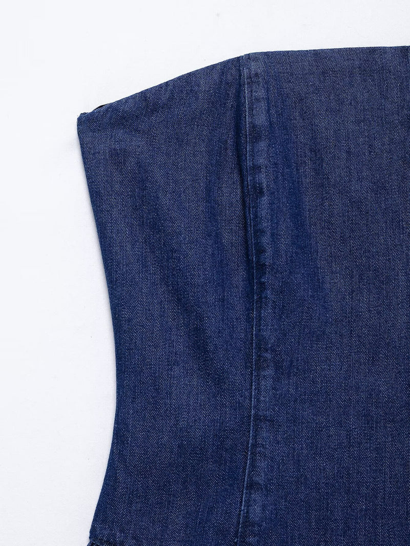 Spring Women's Midi Denim Dress