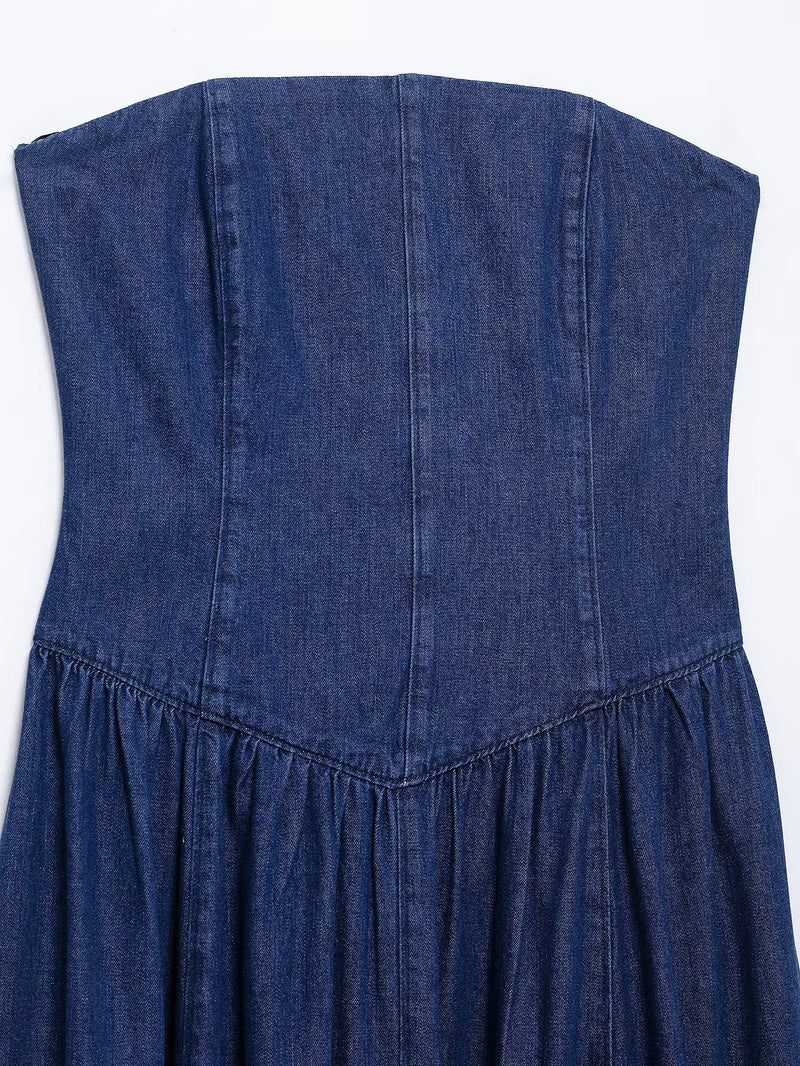 Spring Women's Midi Denim Dress