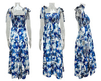 Floral Smocked Slit Maxi Dress