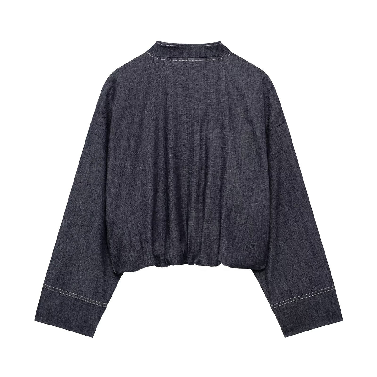 Denim Jacket Coat &amp; Pleated Skirt Two-Piece Set