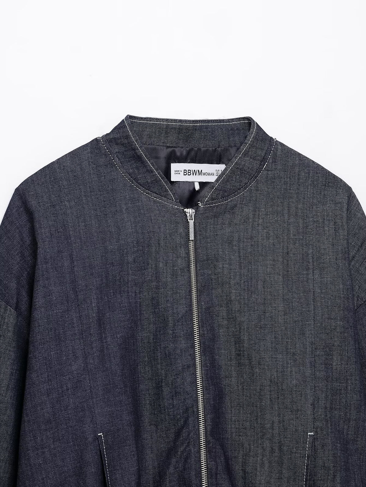 Denim Jacket Coat &amp; Pleated Skirt Two-Piece Set