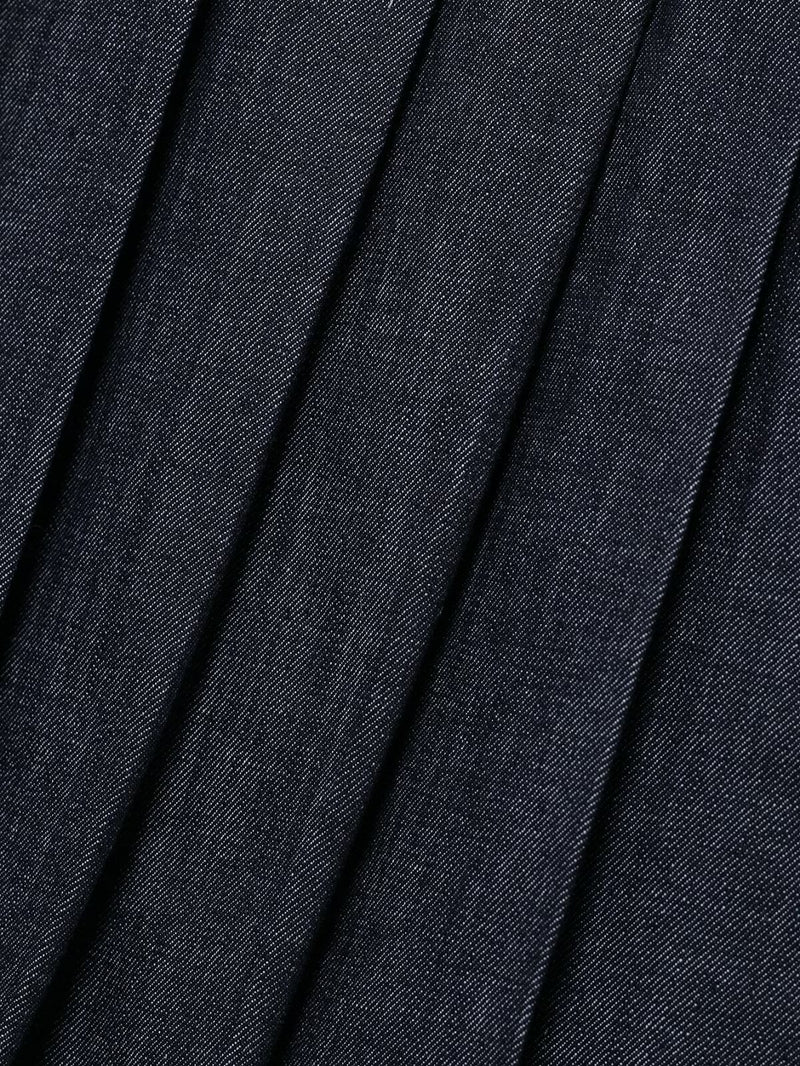 Denim Jacket Coat &amp; Pleated Skirt Two-Piece Set