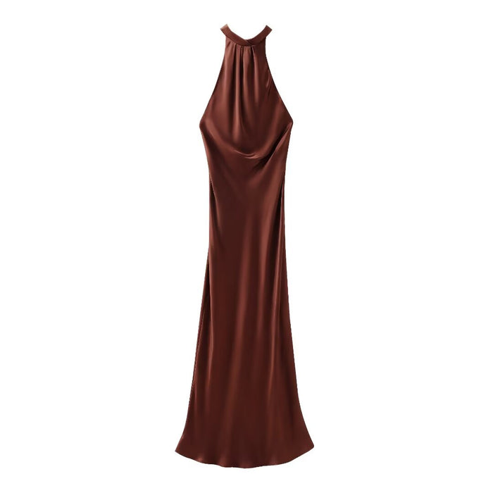 Backless Satin Slip Long Dress