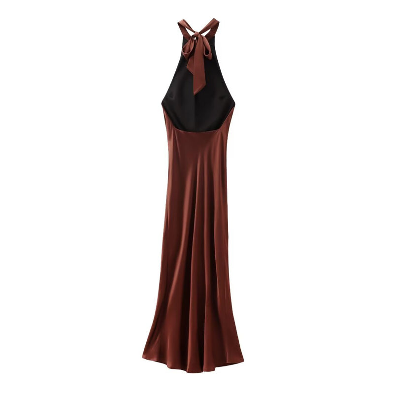 Backless Satin Slip Long Dress