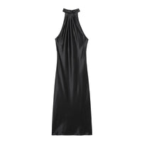 Backless Satin Slip Long Dress