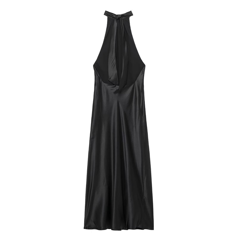 Backless Satin Slip Long Dress