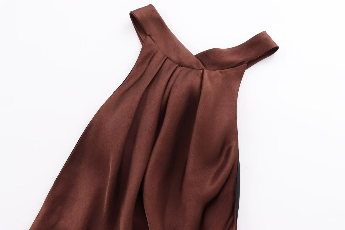 Backless Satin Slip Long Dress