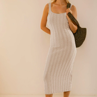 Sleeveless Knit Long Vest Dress