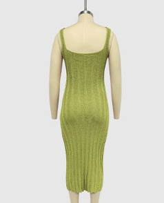 Sleeveless Knit Long Vest Dress
