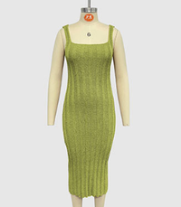 Sleeveless Knit Long Vest Dress