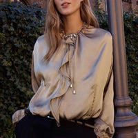 Silk Satin Textured Casual Jacket