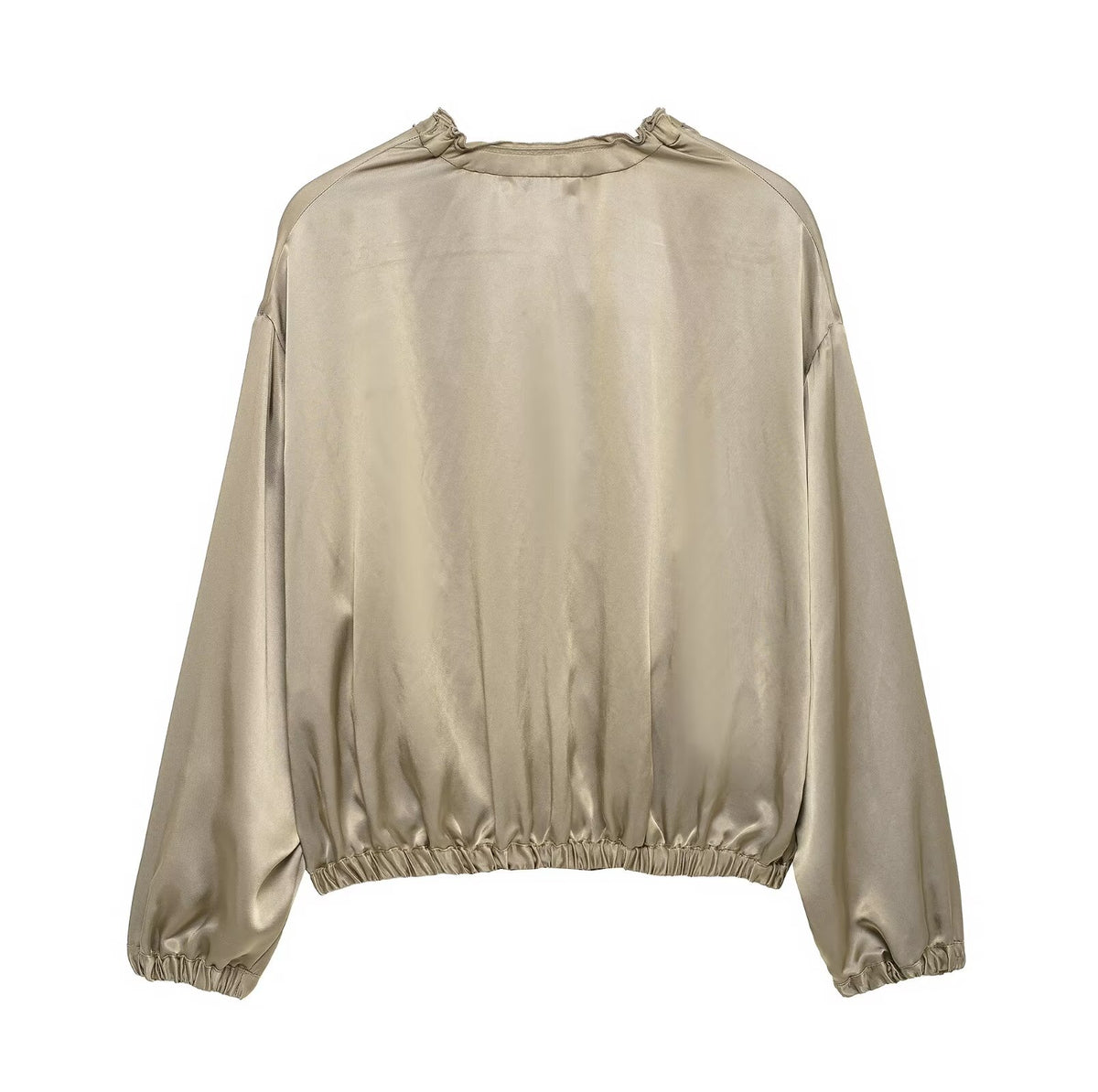 Silk Satin Textured Casual Jacket