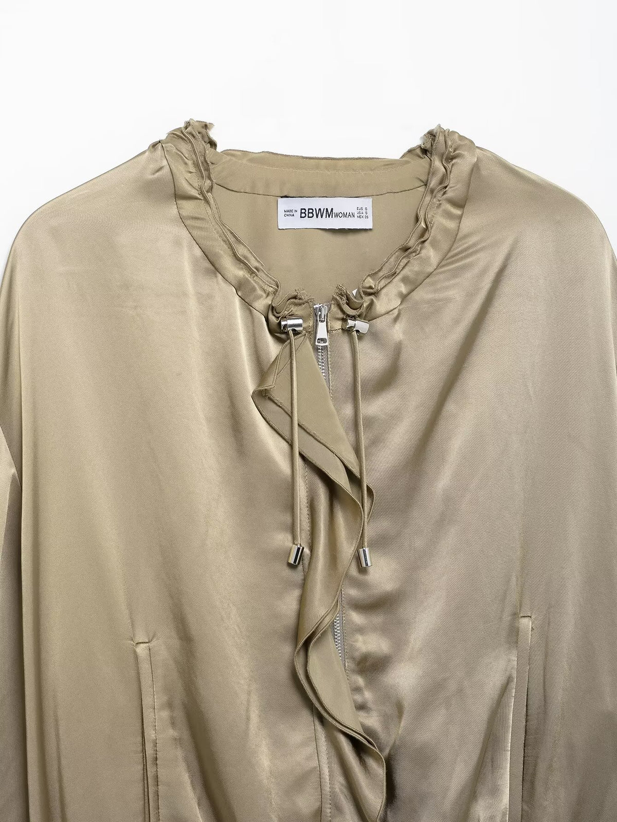 Silk Satin Textured Casual Jacket