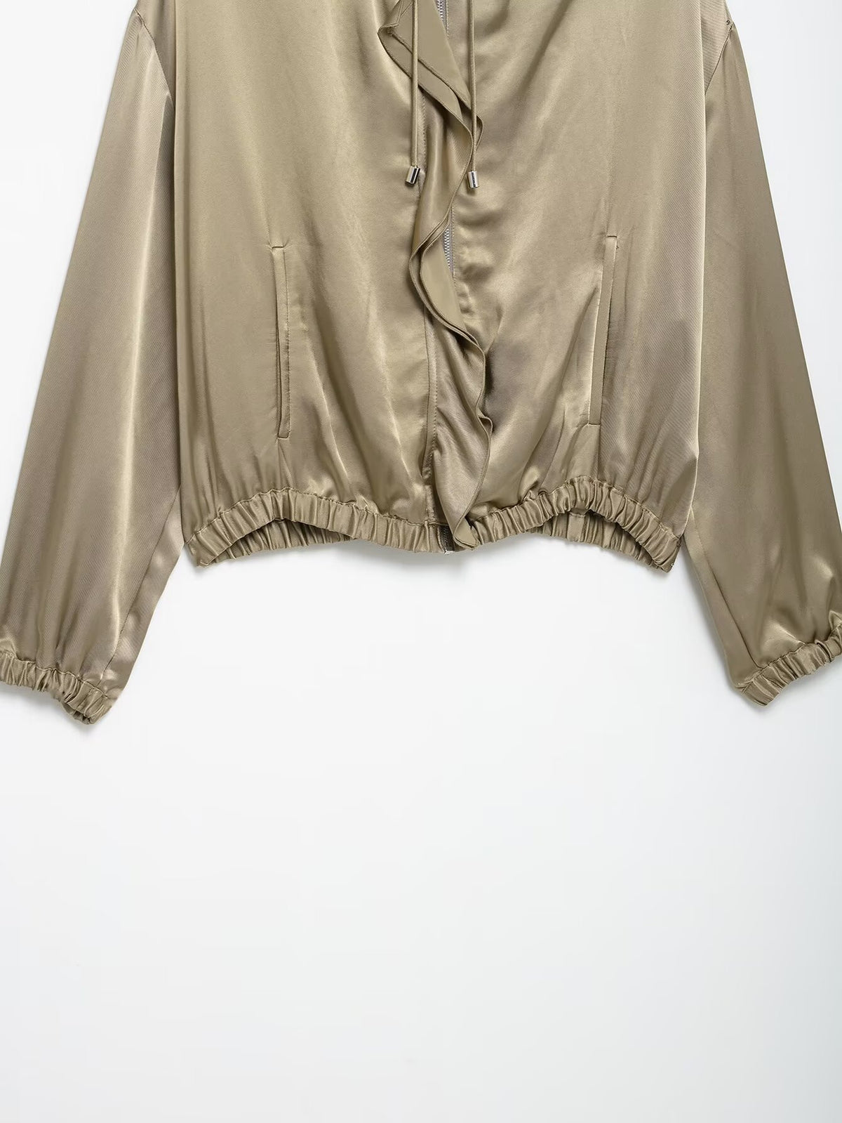 Silk Satin Textured Casual Jacket