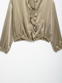 Silk Satin Textured Casual Jacket