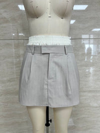Double Waistband Pinstripe Trouser Skort