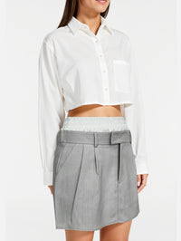 Double Waistband Pinstripe Trouser Skort